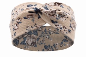OPASKA DZIECIĘCA NA GŁOWĘ / TURBAN - BEŻOWE RÓŻE