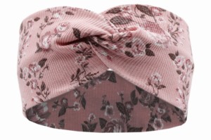 OPASKA DZIECIĘCA NA GŁOWĘ / TURBAN - PUDROWE RÓŻE